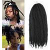 XIIMENALU Marley Twist Braiding Hair Afro Kinky Curly Marley Twist Crochet Hair Marley Twist Hair Long Cuban Twist Hair Marley Hair Extensions Synthetic Crochet Braids (1b, 12inch/6packs)