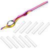 Mudder 11 Rasoio Capelli Stile Pettine per Diradamento dei Capelli Testurizzazione dei Capelli Taglio Pettine Rasoio con Sostituzione Rasoi in Acciaio per Uso Domestico del Salone (Vivid Neon)