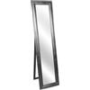 DRW Specchio da terra in legno argentato 160 x 40 x 3 cm