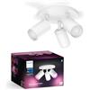 Philips Hue White & Color Ambiance Fugato Spot 3 flg. bianco 3x350lm, dimmerabile, 16 milioni di colori, controllabile tramite app, compatibile con Amazon Alexa (Echo, Echo Dot)
