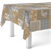 Martina Home Tovaglia in tela cerata Patch, 180 x 140 cm, colore: beige