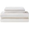 Sonive Set Copripiumino in Sateen di Cotone 400 Fili - 135 x 200 cm / 50 x 80 x 1, Bianco