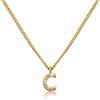 GD GOOD.designs Catena di lettere d'oro da donna I Collana placcata in oro 18 carati con iniziali in zirconi I Catena di lettere d'oro in acciaio inossidabile (C)