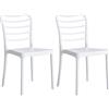Totò Piccinni Sedia ARCO in polipropilene in fibra di vetro design impilabile (Bianco, 2)