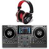 Numark Mixstream Pro Go - Console DJ Autonoma con Batteria Ricaricabile, Mixer, Casse & HF175 - Cuffie DJ con Filo 3 m, Chiuse con Driver da 40 mm