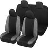 Auto Accessori Lupex Coprisedili Auto Compatibili con Panda Seconda 169 e Terza 319 serie, Made in Italy,Tessuto Policotone, set completo (Nero - Grigio Scuro con schienale posteriore 50e50)