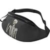 HSJFS Runner Bull Skull stampato Sport Crossbody Marsupio Casual Petto Bag, Skull Rock Roll scheletro osso, Taglia unica