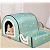 Danchen Cuccia per cani extra large, 2 in 1, lussuosa cuccia per cani di taglia grande e grande, portatile e calmante, cuscino ortopedico anti-ansia, tenda jumbo morbida per cani di taglia media e