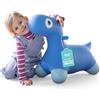 Quut - Hoppi Dino Springen - Giocattolo gonfiabile per saltare - Esterno ed Interno - Design - Pompa inclusa - Regalo - A partire dai 18 mesi (blu cosmico)