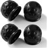 VooGenzek 4 Pezzi Tappo Gancio Traino, 50 mm Tappo di Protezione Gancio Traino in Gomma, Copertura Universale per Gancio di Traino a Sfera, per Caravan RV Trattore Rimorchio, Nero
