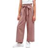 Haloumoning Pantaloni larghi da ragazza Palazzo Vita Alta Moda Bootcut Elastico Paperbag Casual Pantaloni con cintura, Colore: rosa., 10-12 anni