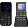 SeniorCom F183 Telefono Cellulare per Anziani con Tasti Grandi, GSM Senior, Funzione SOS, Chiamata Rapida, Volume Alto, Base di Ricarica, Radio FM, Contatti con Immagini