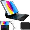 Nuflaz Tastiera per iPad 10ª Generazione e per iPad 11 Generation A16 (2025/2022), Custodia con Trackpad Multi-Touch, Layout Italiano QWERTY, Retroilluminata 7 Colori, Nero Grigio, X8