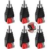 Greluma 6 Pezzi Adattatore per Cavo da RCA a Altoparlante Altoparlante Subwoofer Phono RCA Maschio a AV 2 Terminale a vite Video Audio Tipo di pressa a molla Balun per CCTV