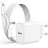 AINPOW Caricatore iPhone Apple Certificato MFi,20W Caricatore Rapido iPhone Caricatore USB C con 2M Lightning Cavo per iPhone 14 13 12 Pro Max/Mini/11/XS