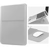 HoYiXi 14'' Laptop Custodia con Stand Sleeve Case Pelle Compatibile con MacBook Pro 14 2021/ASUS Vivobook 14/HP Pavilion X360/Lenovo IdeaPad/Dell Lenovo HP ASUS Acer HUAWEI Matebook 14'' PC, Argento