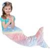 GUIJZSLTRG Coperta a forma di coda di sirena per bambini, 50 x 100 cm, luminosa, in flanella, giocattolo per ragazze, colorata, indossabile, morbida, sacco a pelo per bambini, adolescenti, compleanni