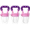 Mikiuly Ciuccio per Frutta, Ciuccio per Alimenti Neonati, Ciuccio in Silicone, Baby Food Ciuccio per Frutta per Bambini, Massaggia Gengive, Porta Ciuccio Neonato, 3 Taglie Differenti, Rosa