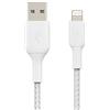 Belkin BoostCharge Braided Lade/Sync Kabel USB-A Stecker auf Lightning Stecker, 15cm, weiß