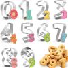 MPXEAVG 9 Pezzi Formine Biscotti-Set, Tagliabiscotti 0-9 Numeri, Biscotti Numeri, Biscotti Muffa in Acciaio Inossidabile, Decorazione del Dolce, per Biscotti, Cottura al Forno, Fondente DIY Stampo Da Forno