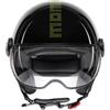 MOMODESIGN CASCO JET MOMO DESIGN FGTR CLASSIC STRIPES E2206 NERO GIALLO FLUO TAGLIA S