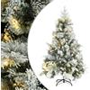 Senza Marca/Generico vidaXL Albero di Natale Innevato Preilluminato Pigne 150cm in PVC e PE