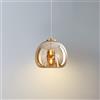 MIYORA Lampadario moderno in vetro grigio fumé/ambra, lampade a sospensione in ferro da 9 pollici, illuminazione a sospensione regolabile in altezza per camera da letto Isola cucina Sala da pranzo Soggiorno