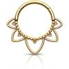 Agrewd Gioiello minimalista con fiore di loto G23, in titanio solido, piercing per setto nasale, 16 G, in acciaio inox 316L, con chiusura a scatto per setto nasale, oro argento, orecchini daith, 8/10