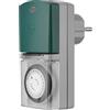 REV Ritter 0025700409 - Presa con orologio meccanico Tag IP44, colore: Grigio/Verde