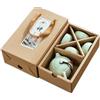 RYL Set da tè in ceramica Kong Fu Tea Set teiera con 2 tazze in stile giapponese stile cinese piccola tazza di tè arte per casa per ufficio verde chiaro amici famiglia affari regalo souvenir