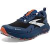 BROOKS Cascadia 17 GTX, Sneaker Uomo, Black/Blue/Firecracker, 43 EU