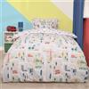 OHS Set copripiumino singolo per bambini, motivo trasporti, colore blu, per ragazzi e ragazze, set copripiumino singolo, ultra morbido, comodo, caldo, con federa, motivo natalizio