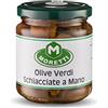 Moretti® Olive Verdi Schiacciate A Mano Calabresi, Olive Denocciolate Artigianali vasetto 180 grammi, Prodotto Tipico Calabrese