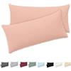 Twinzen® Federe Cuscino Letto (Set di 2) - Rosa - Per i Cuscini 50x80 cm - 100% Jersey di Cotone - Copricuscino Letto - Federe Cuscino Letto con Cerniera - Fodera Protezione per Cuscino