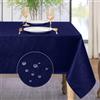 Softalker Tovaglia Blu Autunnale da esterno Antimacchia 100 x 140 cm Rettangolare per 2-4 posti Tovaglie Impermeabile con Motivo a Righe Jacquard decorativa per Natalizia, Feste, Compleanno