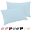 Twinzen® Federe Cuscino Letto (Set di 2) - Blu - Per i Cuscini 40x60 cm - 100% Jersey di Cotone - Copricuscino Letto - Federe Cuscino Letto con Cerniera - Fodera Protezione per Cuscino