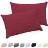 Twinzen® Federe Cuscino Letto (Set di 2) - Bordeaux - Per i Cuscini 30x50 cm - 100% Jersey di Cotone - Copricuscino Letto - Federe Cuscino Letto con Cerniera - Fodera Protezione per Cuscino