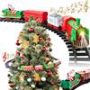 BAKAJI Trenino per Albero di Natale Treno con Supporto per Centro Albero con Luci Suoni