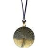 ASTER ALHELÍ Collana Donna Lunga con Ciondolo Dente di Leone in Finitura Bronzo e Cordoncino in Camoscio Marrone - Collana Regolabile Stile Boho - Gioielleria Artigianale Idea Regalo