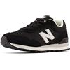 New Balance 515, Sneaker Donna, Nero (Black/White/Aluminum Grey), 41 EU