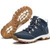 DOBOLIN Stivali Donna Inverno Scarpe da Neve Caldi Snow Boots Impermeabili Stivaletti Pelliccia Stringate Outdoor, Blu, 39 EU