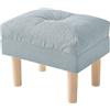 YMYNY Ottomano Poggiapiedi, Sedia con Sedile Cuscino Spugna, Seduta Moderna per Soggiorno Camera da Letto, Sgabello Basso in legno per Ingresso, 40 × 29 × 32CM, Azzurro HBD023BL