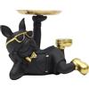 Home Deco Factory, HD0156, Statua Bulldog Nero Tasca Vuota, Elegante Oggetto Decorativo in Resina, Pratico Contenitore per Chiavi e Gioielli, Design Moderno, Taglia Unica, Nero e Oro