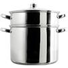 COOK CONCEPT, KC0006, Macchina per cous cous in Metallo con Coperchio in Vetro, capacità 8 L, Compatibile con Tutte Le fonti di Calore, Cottura ottimale, Design Funzionale, Argento 8 L Argento