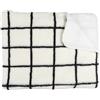 HOME DECO FACTORY, TX0094, Morbida Coperta Sherpa a Quadri Bianchi e Neri, Ideale per Divano o Letto, Tessuto Interno Confortevole ed Elegante, 130x160 cm, Bianco e Nero