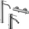 Paffoni set miscelatori lavabo alto, bidet scarico automatico ed esterno doccia cromato mod. Light