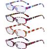 Eyekepper 4 Pack Occhiali da Lettura Moda Le signore - Design a Strisce Occhiali da Vista con Lenti Piccola per Donna Lettura +0.50