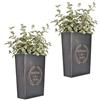 LESEN Fioriera da parete rustica in metallo per casa di campagna, vaso da appendere alla parete per piante o fiori, decorazione da parete per interni o esterni, set di 2