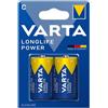 VARTA MEZZATORCIA C LONGLIFE POWER VARTA - BLISTER 2 BATTERIE LR14/MN1400-VAR4914121412