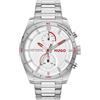 HUGO Orologio Analogico Multifunzione al Quarzo da Uomo Collezione #FAST con Cinturino in Acciaio Inossidabile Argentato - 1530373